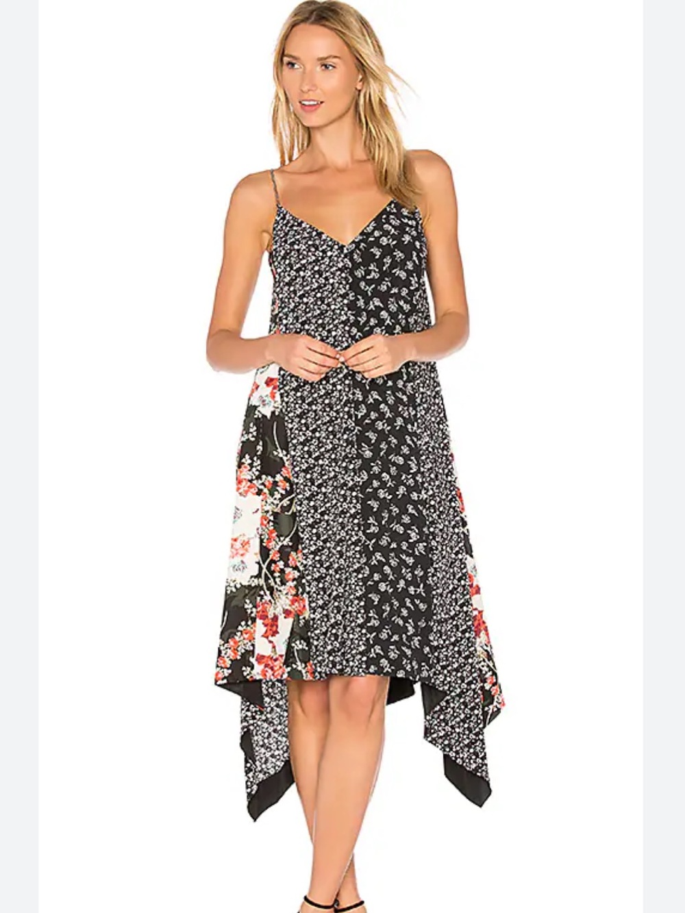 Rag Bone Floral Londar Patchwork Chain Slip Dress
